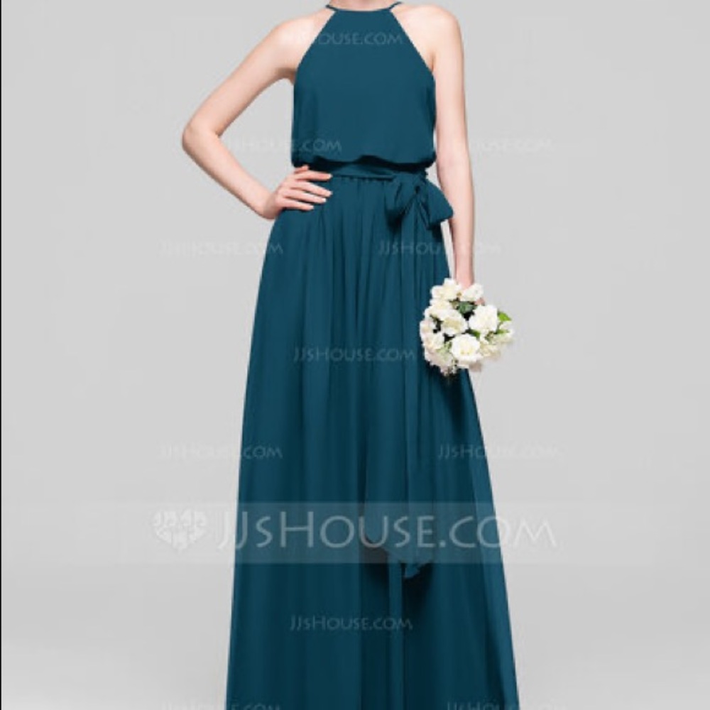🔥Ink Blue Chiffon Formal with Tie
